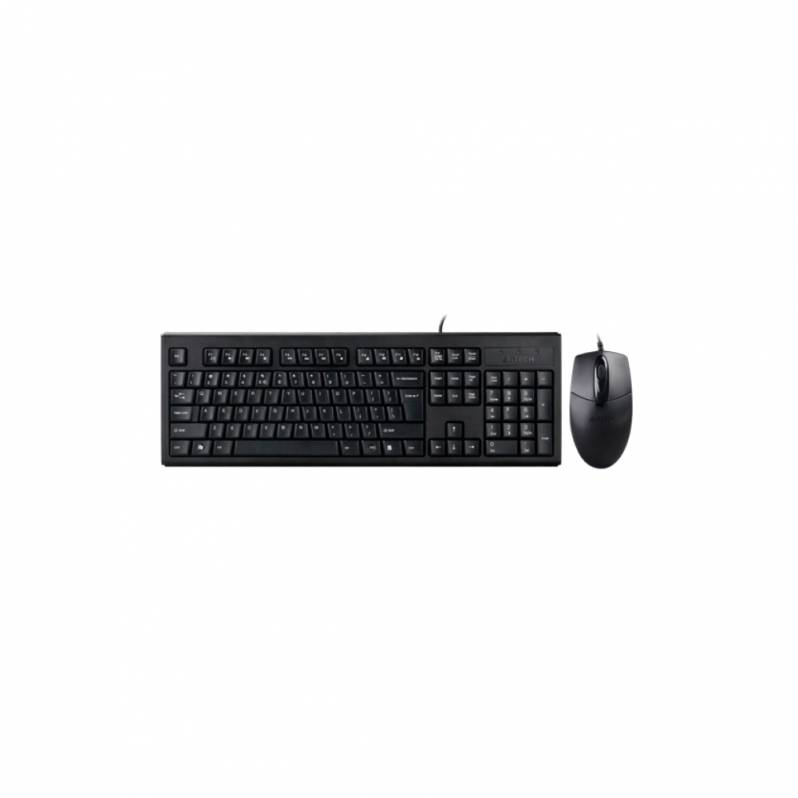 Kit tastatura si mouse A4Tech KRS-8372, cu fir, USB, negru