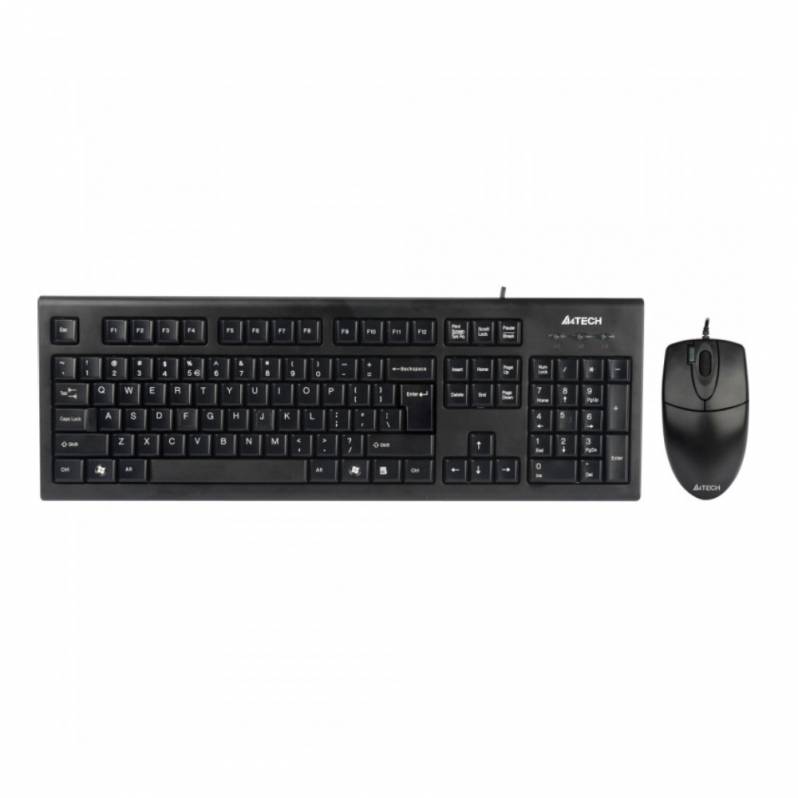 Kit tastatura si mouse A4Tech KR-8520D, cu fir, USB, negru