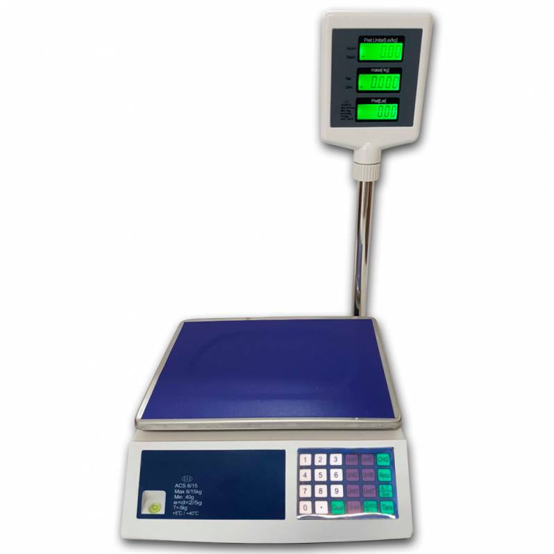 Bilancia elettronica commerciale omologata ACS 6/15 kg, da banco, con  display per il cliente