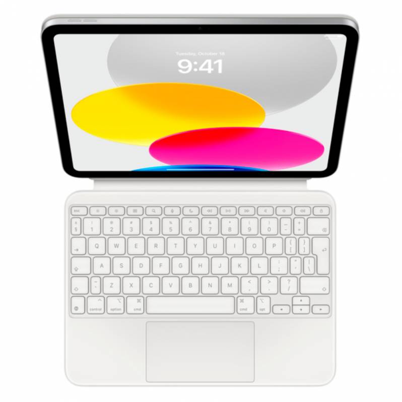 Husa cu tastatura Apple Magic Keyboard pentru iPad (gen.10) Alb, layout INT Engleza