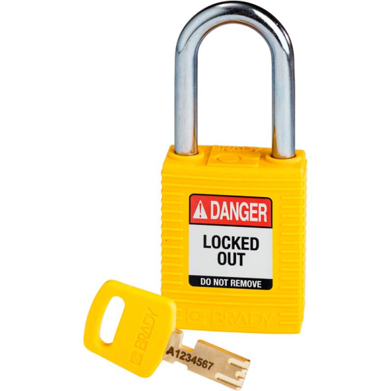 Lacat Brady SafeKey, nylon, galben