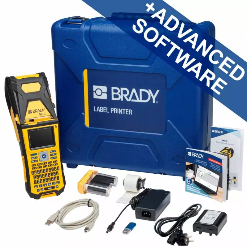 Imprimanta portabila de etichete Brady M610 cu Software Workstation PWID Suite, Qwerty EU, USB, 300DPI, kit