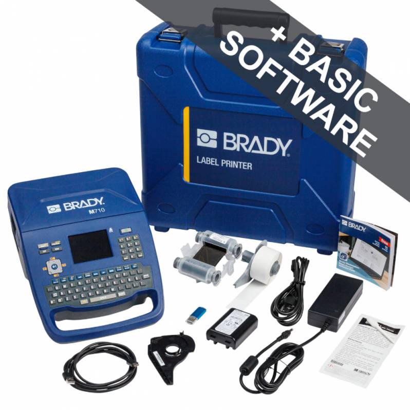 Imprimanta portabila de etichete Brady M710 cu Software Brady Basic, Qwerty EU, USB, 300DPI, kit