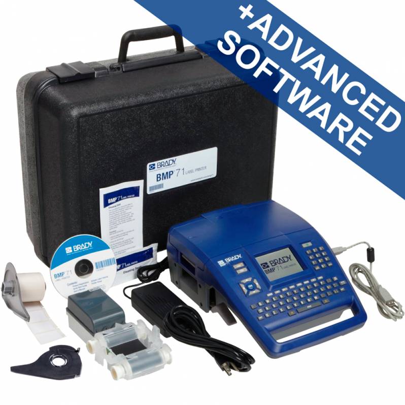 Aparat de etichetare Brady BMP71 cu Software BWS SFID Suite, tast. chirilica, USB, 300DPI, kit