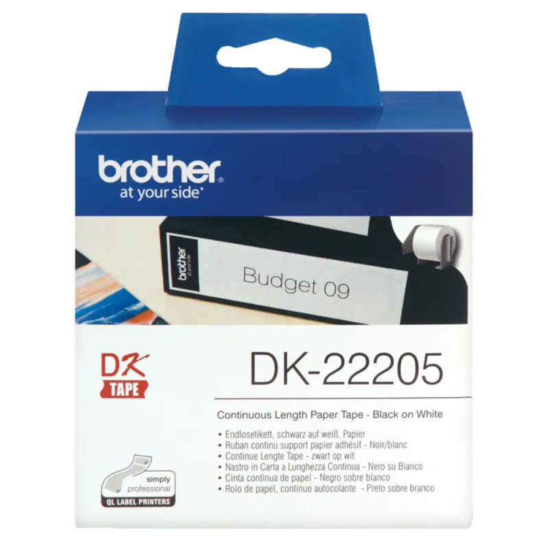 Banda continua hartie Brother DK22205, 62mm, 30.48m