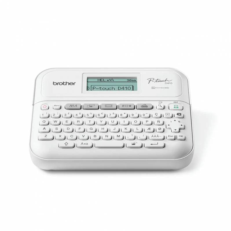 Aparat de etichetare Brother PT-D410, USB, Qwerty, 65 taste, alb