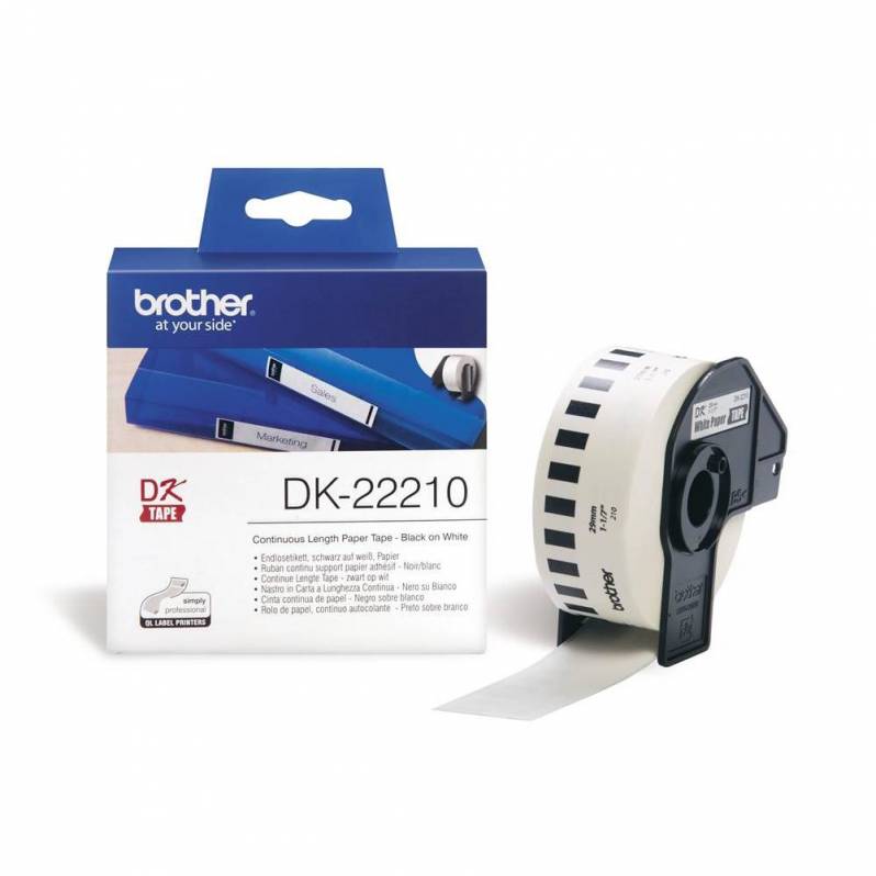 Etichette a Modulo Continuo Brother DK22210, 29 mm, 30,48 m