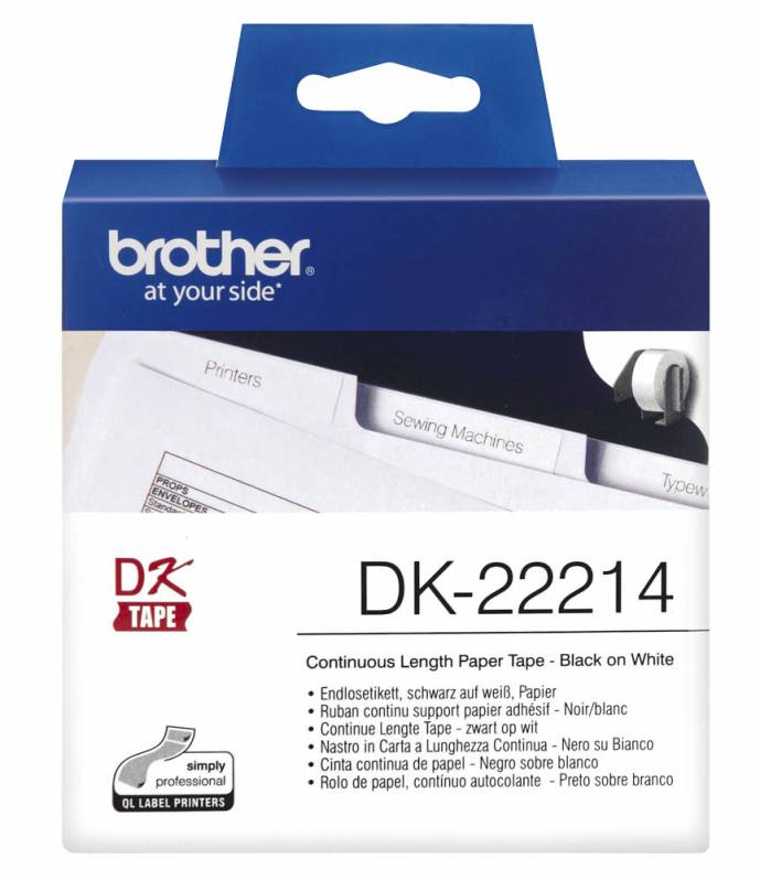 Banda continua hartie Brother DK22214, 12mm, 30.48m