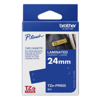 Banda continua laminata Brother TZE-PR955, 24mm, 8m, alb/argintiu sclipitor