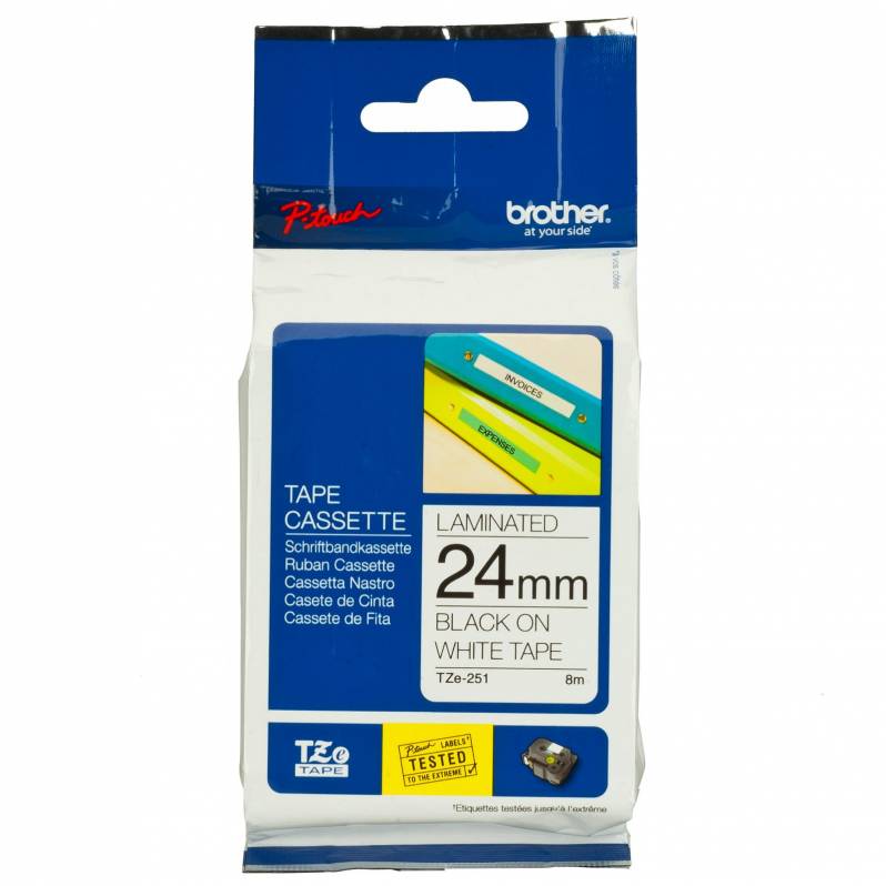 Banda continua laminata Brother TZE251, 24mm, 8m