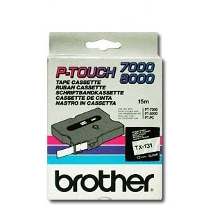 Banda continua laminata Brother TX131, 12mm, 15m