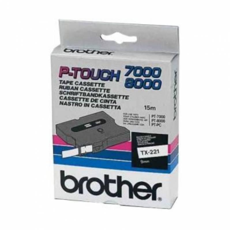 Banda continua laminata Brother TX211, 6mm, 15m