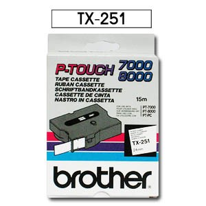 Banda continua laminata Brother TX251, 24mm, 15m