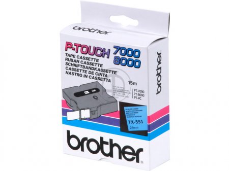 Banda continua laminata Brother TX551, 24mm, 15m