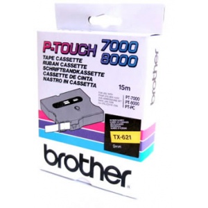 Banda continua laminata Brother TX621, 9mm, 15m