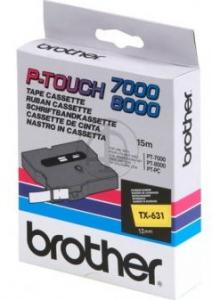 Banda continua laminata Brother TX631, 12mm, 15m