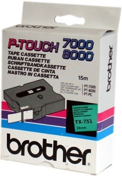 Banda continua laminata Brother TX751, 24mm, 15m