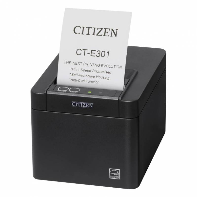 Imprimanta termica Citizen CT-E301, Desinfectant Ready, USB, cutter, neagra