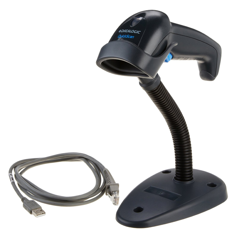 Cititor coduri de bare Datalogic QuickScan QD2130, PS2, stand, negru