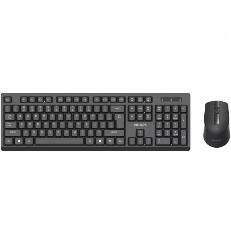 Kit tastatura si mouse Philips SPT6324B, Wireless, negru