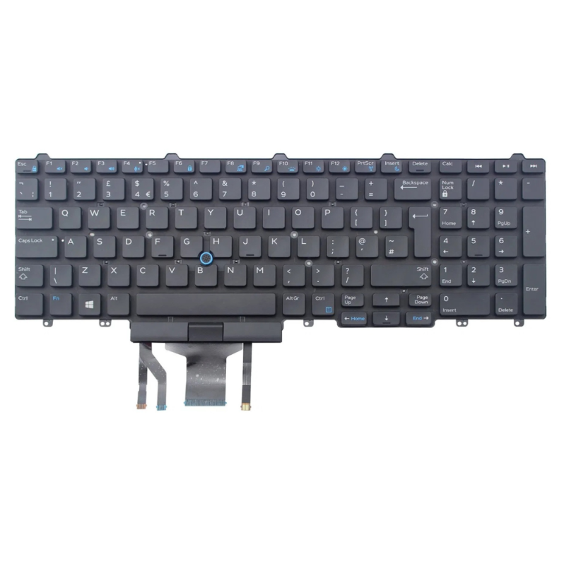 Tastatura compatibila Dell Latitude 5580, 5590, 5591, iluminare, layout UK, neagra