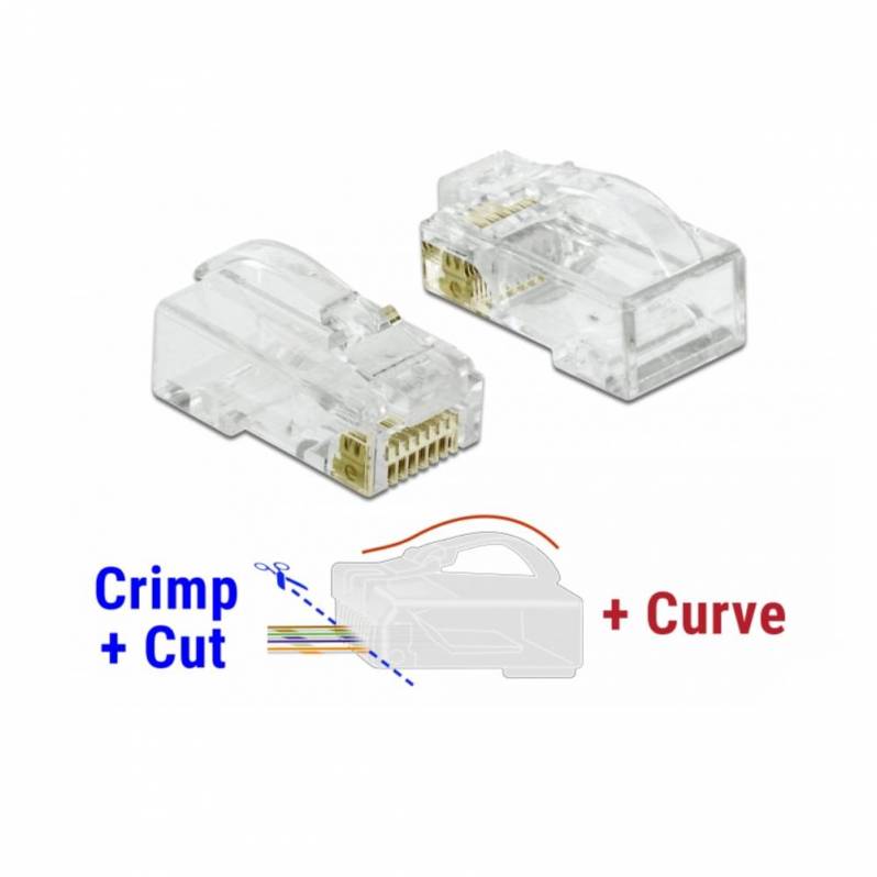 Conector Delock RJ-45, UTP, CAT. 6, Crimp+Cut+Curve, kit 20 buc.