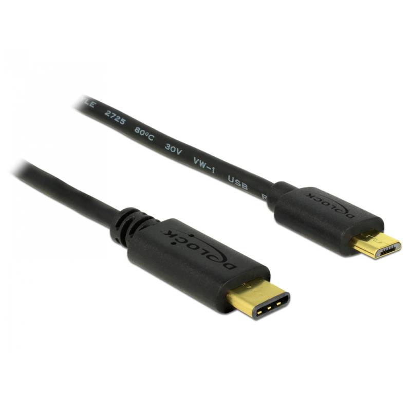 Cablu USB 2.0-C la Micro USB, Delock 83333, 0.5m, tata-tata