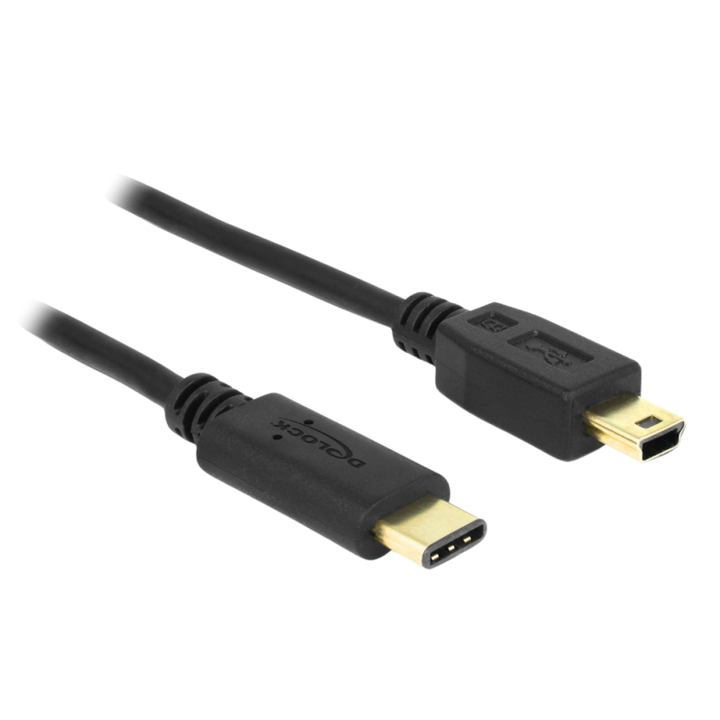 Cablu USB 2.0-C la Mini USB-B, T-T, 0.5 m, negru