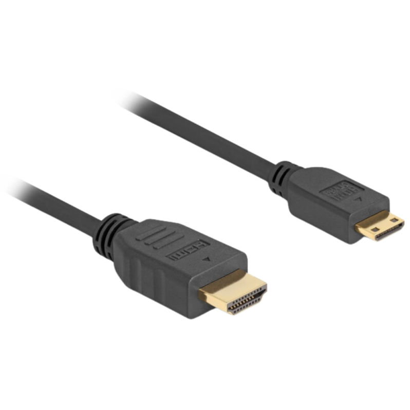 Cablu Delock HDMI la mini HDMI-C, T-T, 4K, slim, 1m, negru