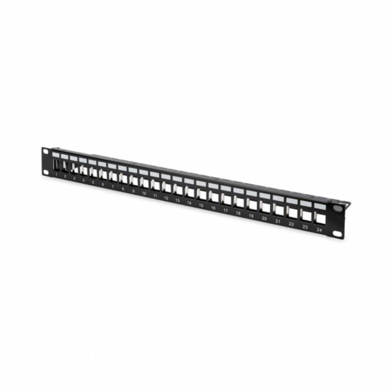 Patch panel modular Digitus, 24 porturi, 1U, negru