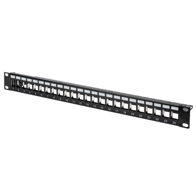 Patch panel Digitus 24 porturi, 19 inch, modular, pentru Keystone Jack 1U