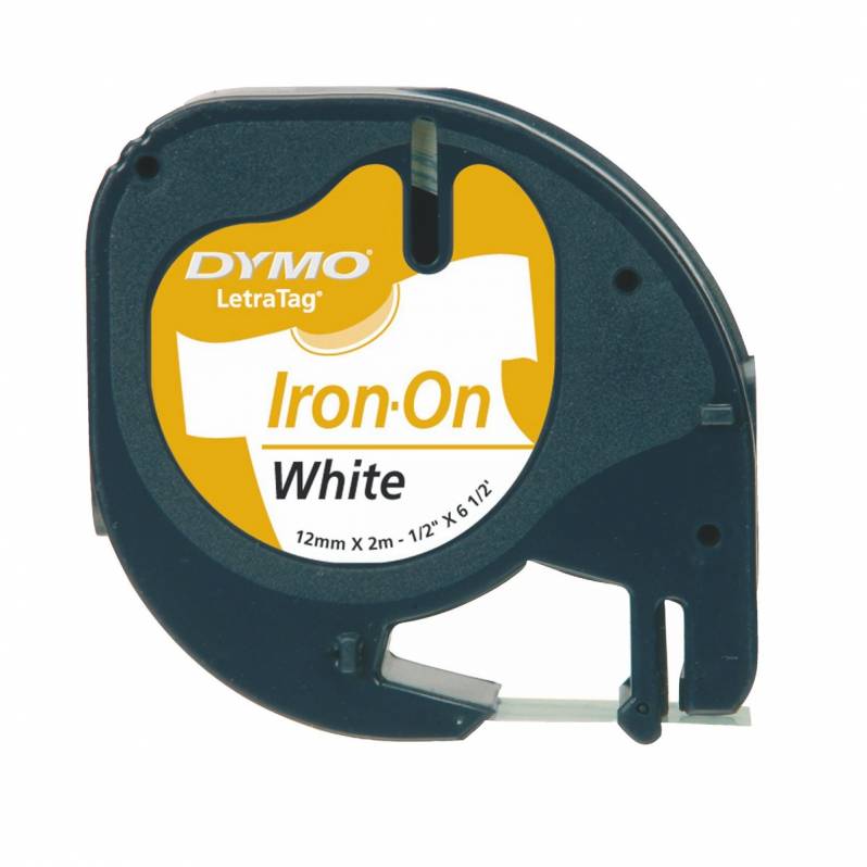 Banda Dymo Letratag DY18768 12mm, Iron-on, plastic alb