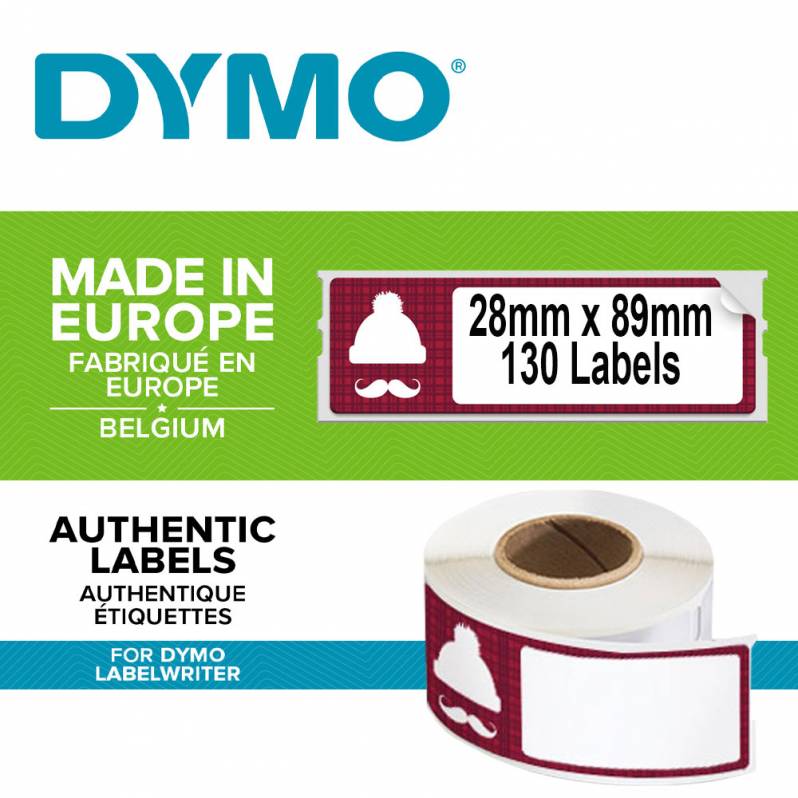 Etichete Dymo LabelWriter Lumberjack Holiday, permanente, 28mmx89mm, hartie alba, detasabile