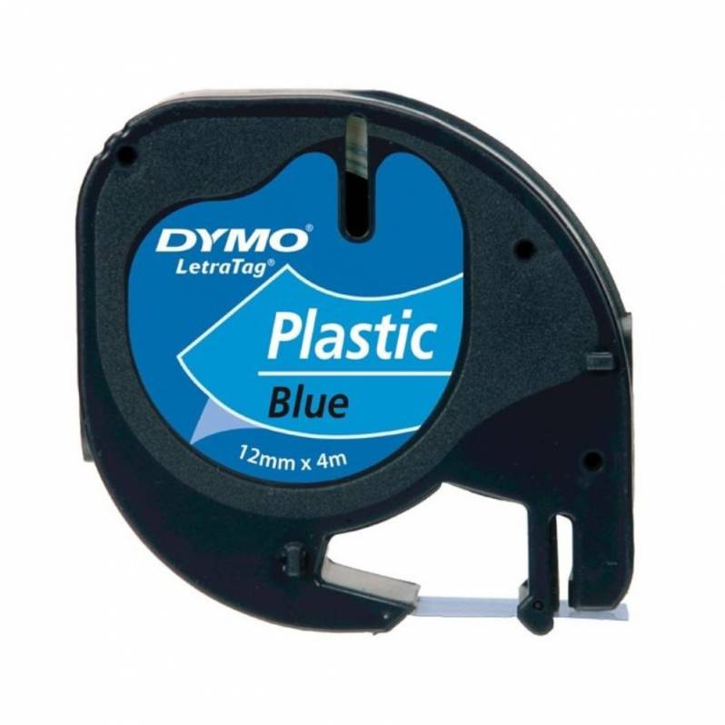 Banda Dymo Letratag DY91205 12mm, plastic albastru