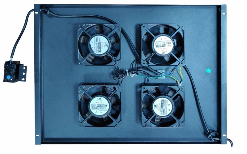 Unitate de racire cu termostat si intrerupator, 4 ventilatoare, 800mm, neagra
