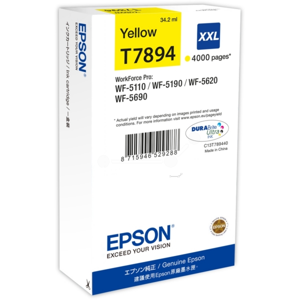 Cartus cerneala Epson T7894 XXL, galben