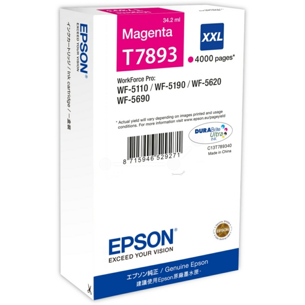 Cartus cerneala Epson T7893 XXL, magenta