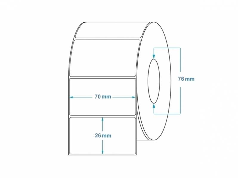 Rola etichete plastic 70x26mm, 5000 et./rola