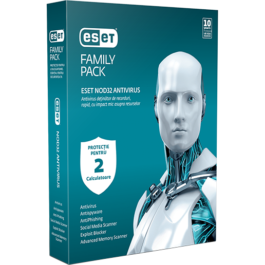 ESET NOD32 Antivirus Family Pack v8, 1 an, 2 utilizatori