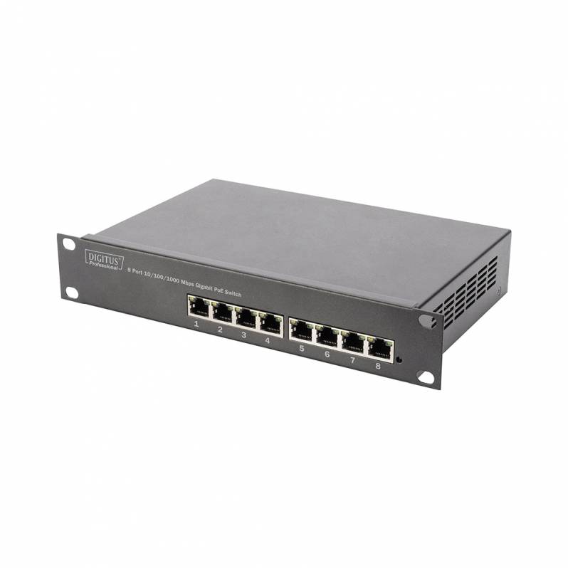 Switch Digitus DN-95317, 8 porturi, rackabil, 10 inch