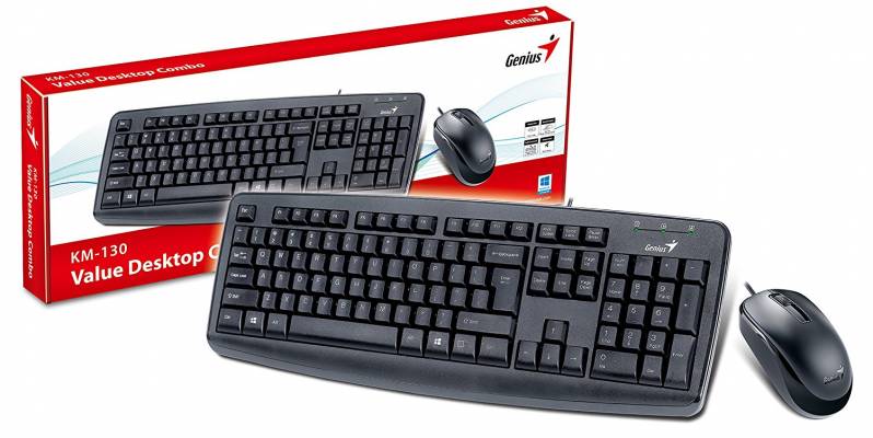 Kit tastatura si mouse Genius KM-130, USB, negru