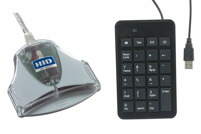 Cititor de carduri de sanatate HID Omnikey 3021, tastatura numerica