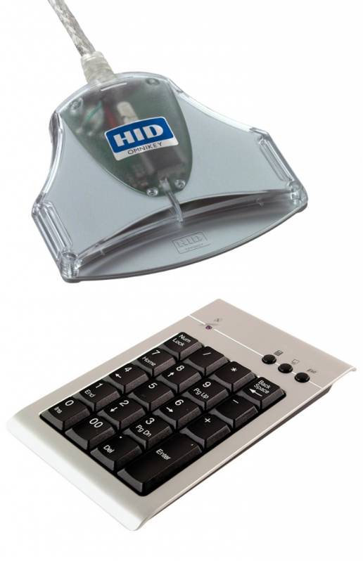 Cititor de carduri de sanatate HID Omnikey 3021, tastatura numerica