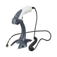 Lecteur de codes-barres Honeywell Voyager 1200G, USB, support, blanc