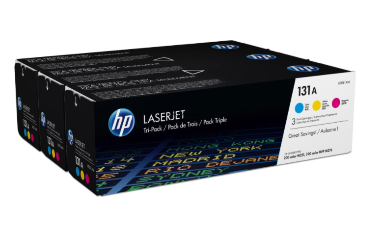 Cartus toner original HP 131A, cyan, magenta, galben, kit