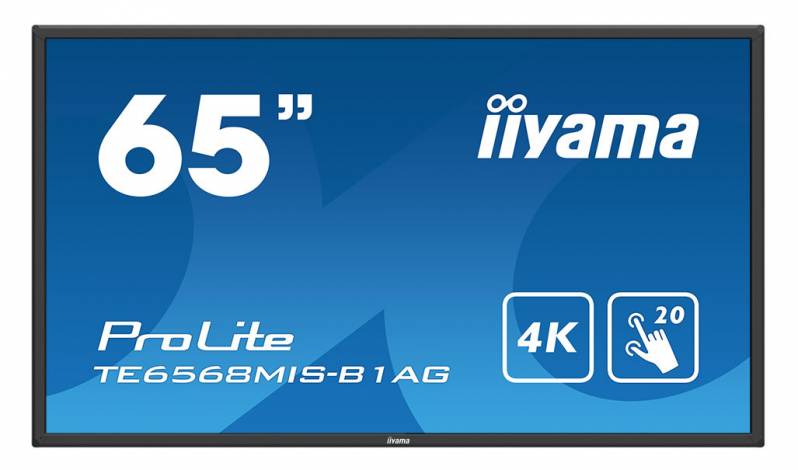 Monitor touchscreen iiyama ProLite TE6568MIS-B1AG, 65", infrared, negru