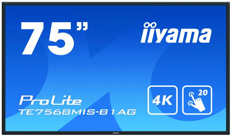 Monitor touchscreen iiyama ProLite TE7568MIS-B1AG, 75'', infrared, negru