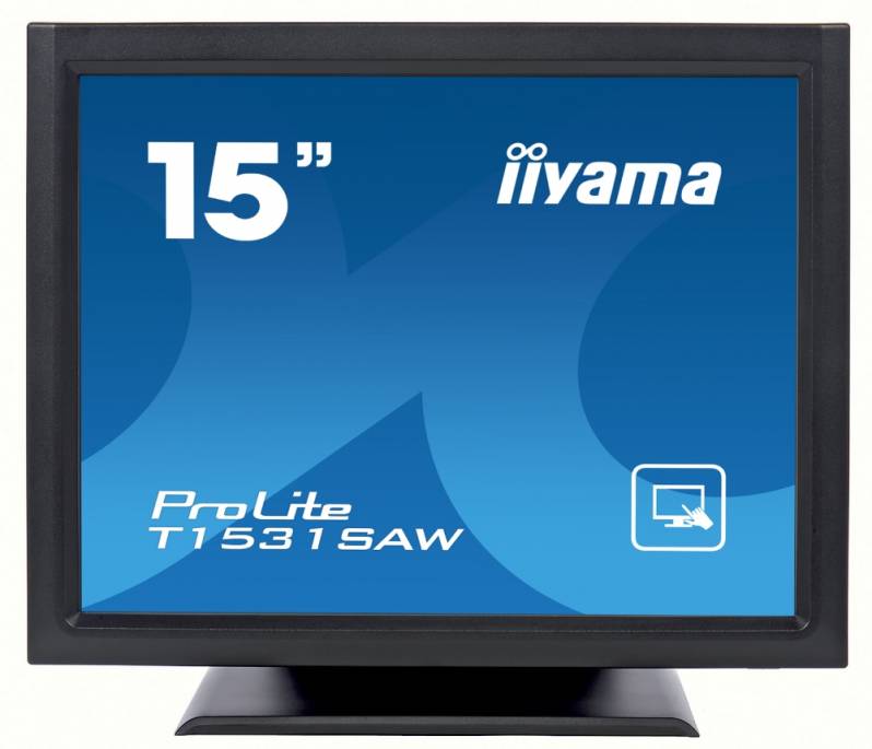 Monitor POS touchscreen iiyama ProLite T1531SAW, 15 inch, SAW, negru