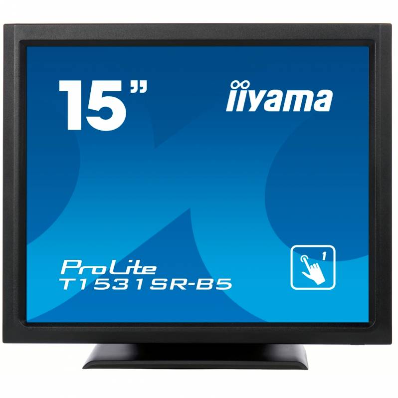 Monitor POS touchscreen iiyama ProLite T1531SR, 15 inch, rezistiv, negru