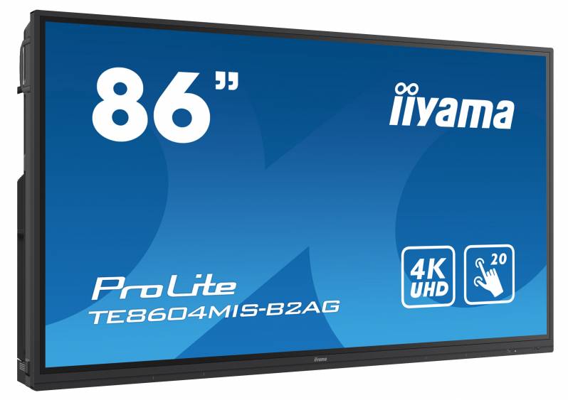 Monitor interactiv touchscreen iiyama ProLite TE8604MIS-B2AG, 86 inch, 4K UHD, infrarosu, negru mat